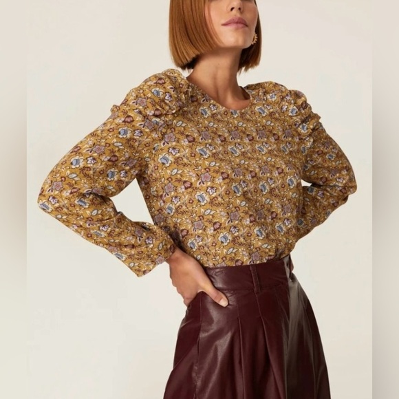 Rebecca Minkoff NWT SZ XL Carrie
Puff Shoulder Top Golden Yellow - Picture 6 of 6